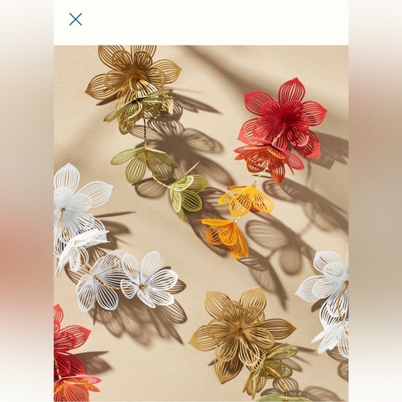 NWT sunset painted Floral Earrings - Picture 3 of 4